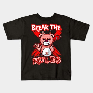 Angry red panda inspired break the rules Kids T-Shirt